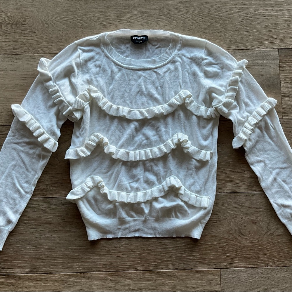bebe Cream Crewneck Sweater